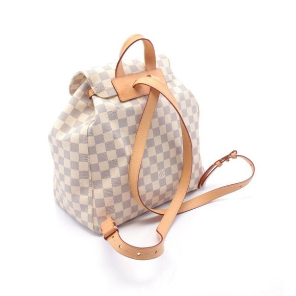 Louis Vuitton Damier Azur Backpack Rucksack PVC Leather White - Picture 2 of 8